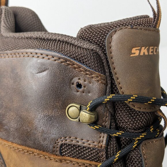 Skechers Traven Waterproof Hiking Boots, Brown Leather, Men\'s 11 M
